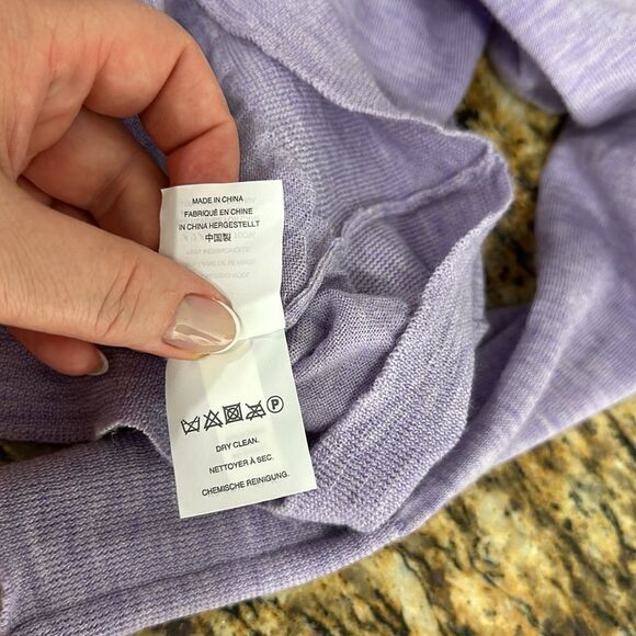 J. Crew Lavender Color Merino Wool Cold Shoulder Sweater Size XL - Picture 6 of 8